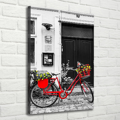 Verticaal canvasschilderij Stadsfiets