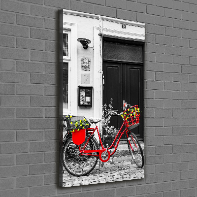 Verticaal canvasschilderij Stadsfiets