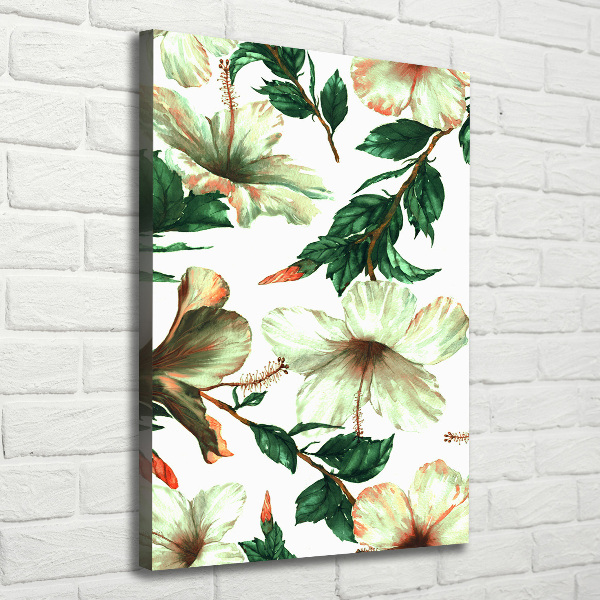 Verticaal canvasschilderij Hibiscus
