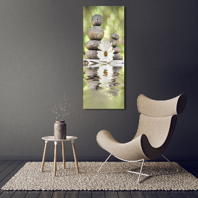 Verticale foto op canvas Stenen en bloemen