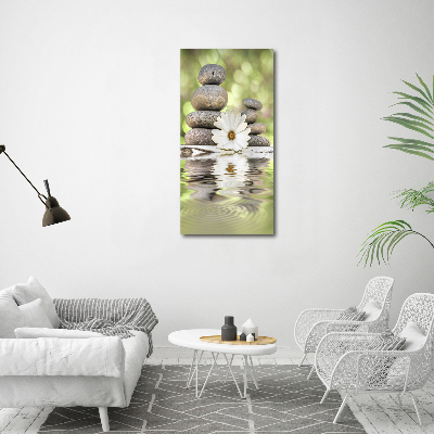 Verticale foto op canvas Stenen en bloemen