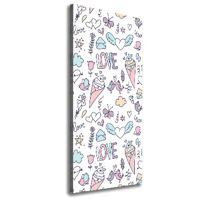 Verticale foto op canvas Romantisch patroon