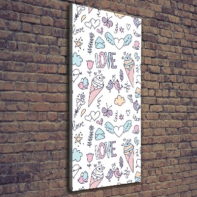 Verticale foto op canvas Romantisch patroon