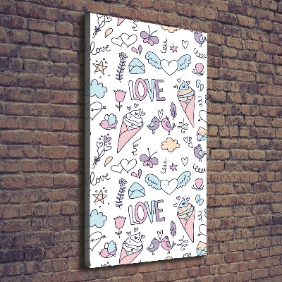 Verticale foto op canvas Romantisch patroon