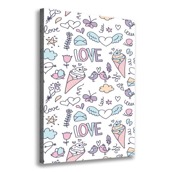 Verticale foto op canvas Romantisch patroon