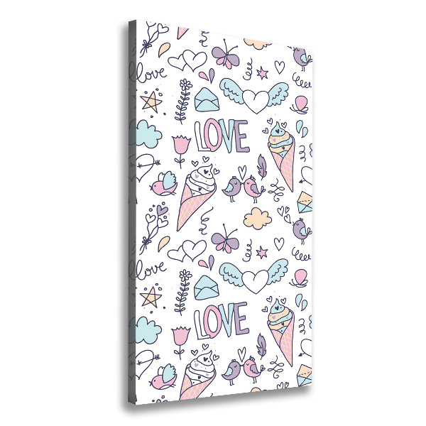 Verticale foto op canvas Romantisch patroon