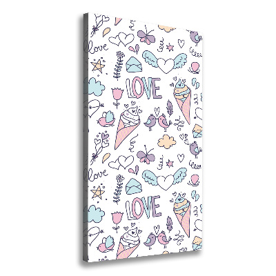 Verticale foto op canvas Romantisch patroon