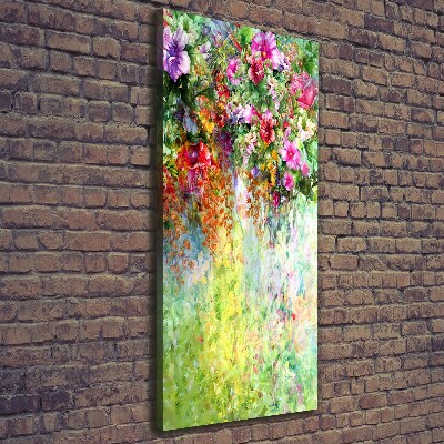 Verticale canvasfoto Kleurrijke bloemen
