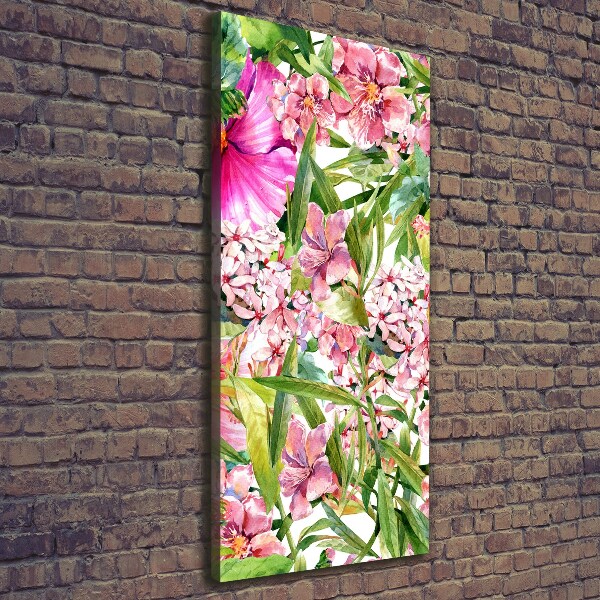 Verticale foto op canvas Tropische bloemen
