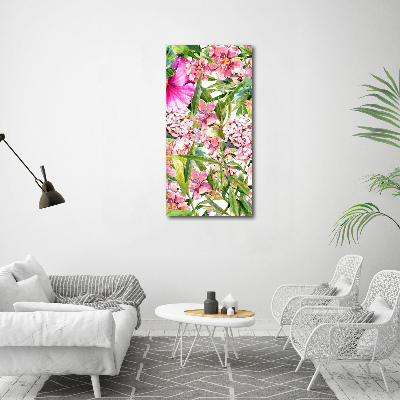 Verticale foto op canvas Tropische bloemen