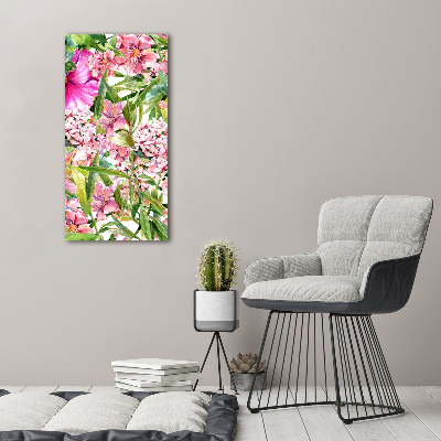 Verticale foto op canvas Tropische bloemen