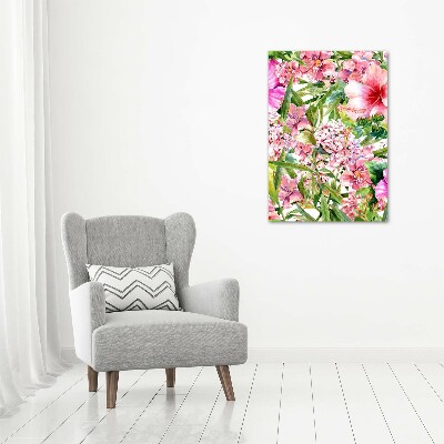 Verticale foto op canvas Tropische bloemen