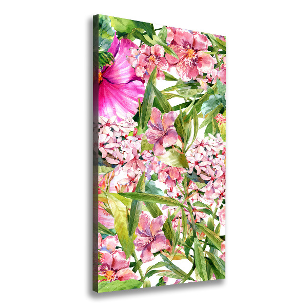 Verticale foto op canvas Tropische bloemen