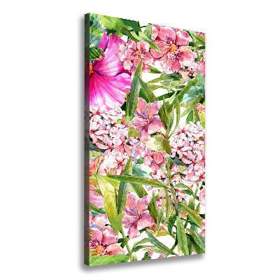 Verticale foto op canvas Tropische bloemen