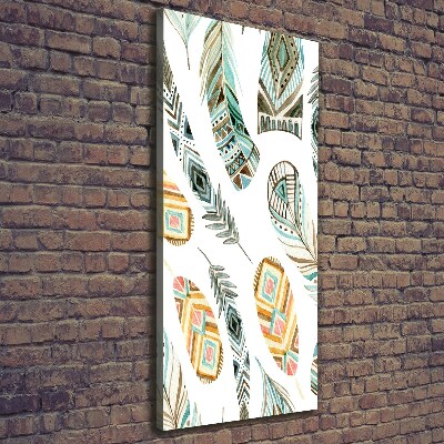 Verticale canvasfoto Etnische veren