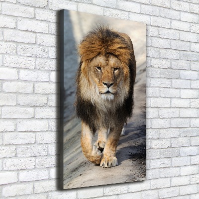 Verticaal canvasschilderij Leeuw