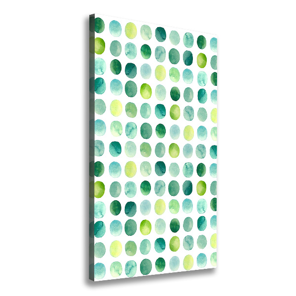 Verticaal canvasschilderij Groene stippen