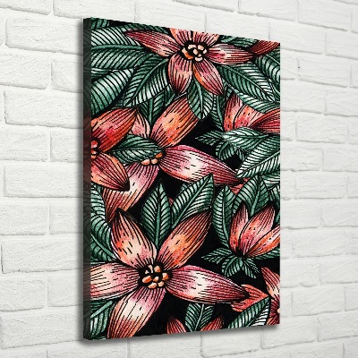 Verticaal canvasschilderij Tropische bloemen