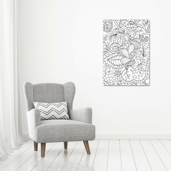 Verticale foto op canvas Zentangle-achtergrond