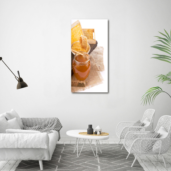 Verticaal schilderij op canvas Honingraten