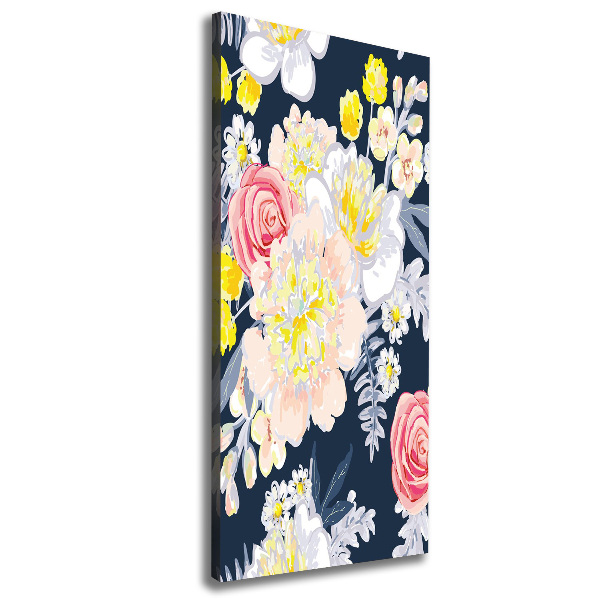 Verticaal schilderij op canvas Een boeket bloemen