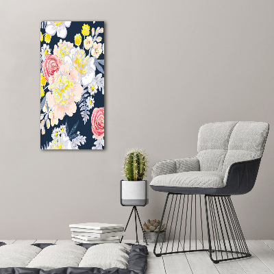 Verticaal schilderij op canvas Een boeket bloemen