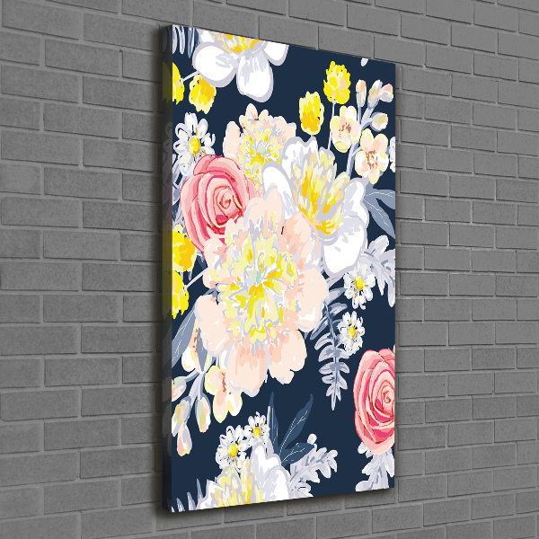 Verticaal schilderij op canvas Een boeket bloemen