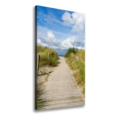 Verticaal canvasschilderij Pad naar het strand