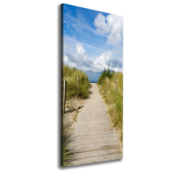 Verticaal canvasschilderij Pad naar het strand