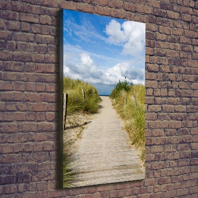 Verticaal canvasschilderij Pad naar het strand