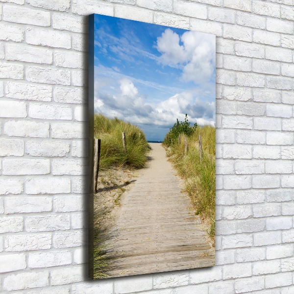 Verticaal canvasschilderij Pad naar het strand