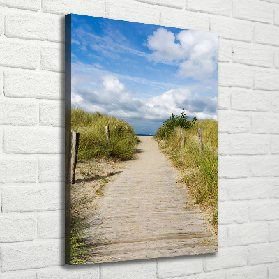Verticaal canvasschilderij Pad naar het strand