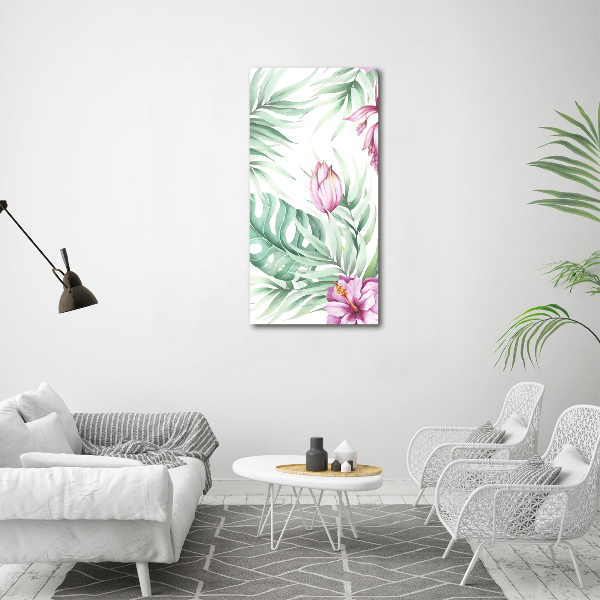 Verticaal canvasschilderij Hawaiiaans patroon