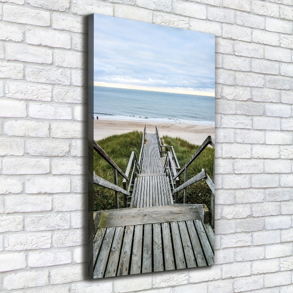 Verticaal canvasschilderij Pad naar het strand