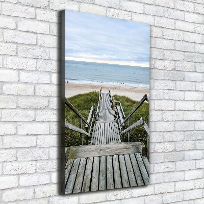 Verticaal canvasschilderij Pad naar het strand