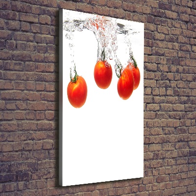 Verticale foto op canvas Tomaten onder water