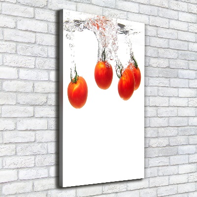 Verticale foto op canvas Tomaten onder water