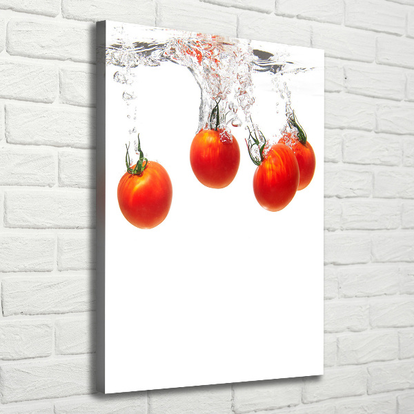 Verticale foto op canvas Tomaten onder water