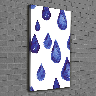 Verticaal schilderij op canvas Blauwe druppels