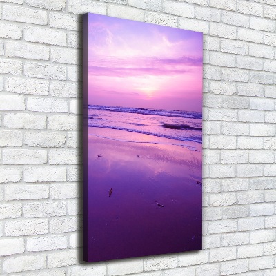 Verticale foto op canvas Zonsondergang aan zee