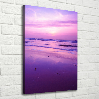 Verticale foto op canvas Zonsondergang aan zee