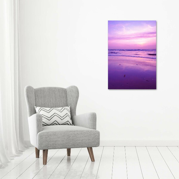 Verticale foto op canvas Zonsondergang aan zee
