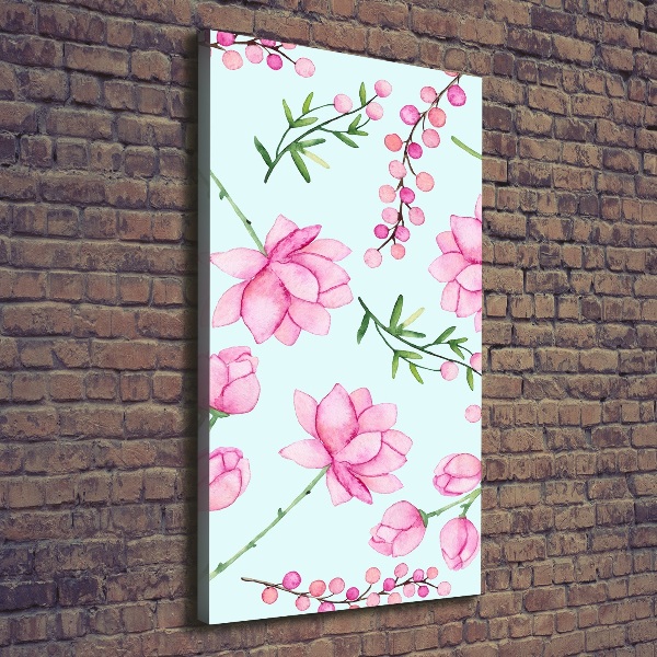 Verticale foto op canvas Bloemen en bessen