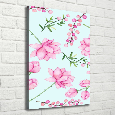 Verticale foto op canvas Bloemen en bessen