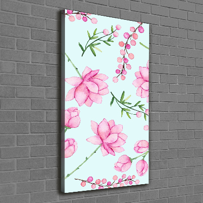Verticale foto op canvas Bloemen en bessen
