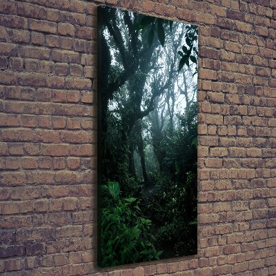 Verticaal schilderij op canvas regenwoud