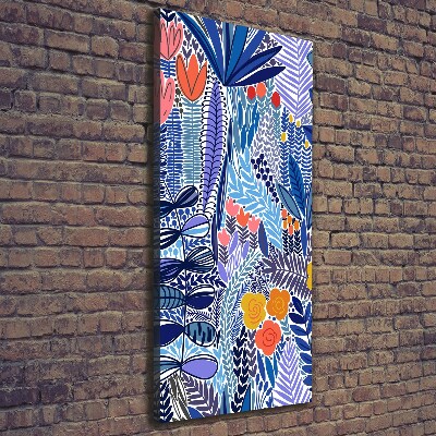 Verticaal canvasschilderij Tropische bloemen