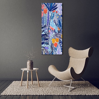 Verticaal canvasschilderij Tropische bloemen