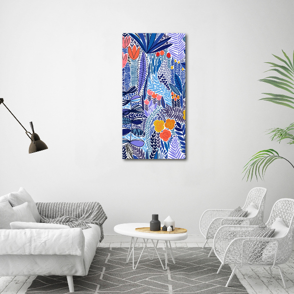 Verticaal canvasschilderij Tropische bloemen
