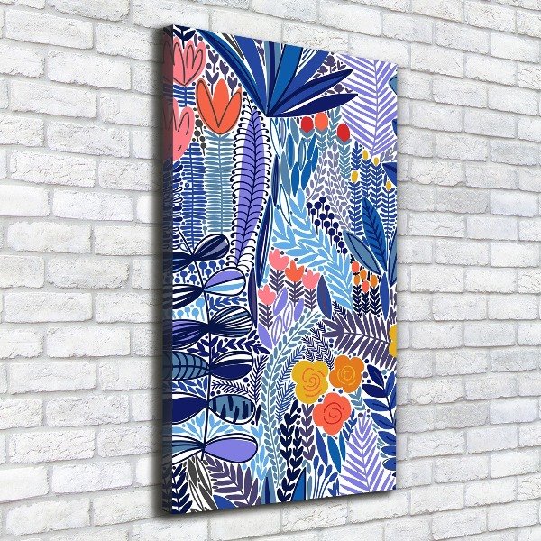Verticaal canvasschilderij Tropische bloemen